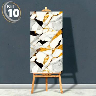 Imagem de Kit 10 Placas Adesivas Marmorizadas 3D Revestimento em Mármore 30x60cm
