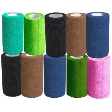 Imagem de Kit 10 Bandagem 10cm x 2mt - Lisa - Limed Mogi