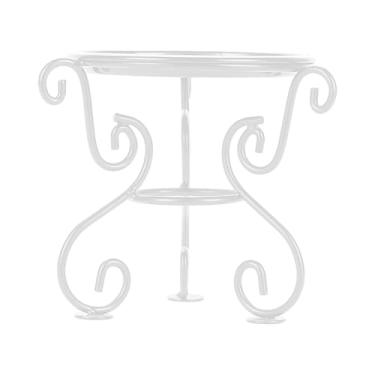 Imagem de Fenteer Planta estábulo de ferro externo de planta, suporte de flor, suporte para o pátio de flores, para os quartos em casa, jardim do pátio, Branco