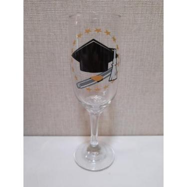 Imagem de Taça de Espumante de Vidro 190ml Chapéu Formatura - Toque De Classe