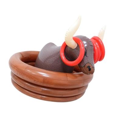 Imagem de Ｂｅｓｇａ Refrigerador de touro inflável, que serve recipiente de bebida, anéis atirando brinquedo, bebida de gelo mais refrigerador para a Páscoa, praia