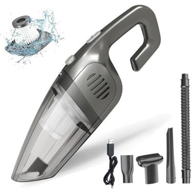 Imagem de HZLBZYON BZY Aspirador de pó portátil sem fio, aspirador de mão para carro, recarregável, com vários acessórios, leve, mini, portátil, antipoeira, recarregável, sem fio, para limpeza de carro,