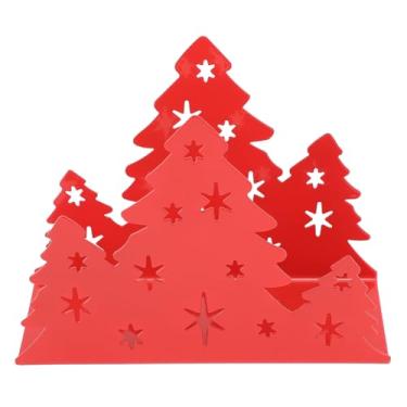 Imagem de Árvore De Natal Em Forma De Guardanapo Titular, Aço Inoxidável Toalheiro Tecido De Armazenamento Ideal para Home Restaurant, Suporte De Toalha De (vermelho)