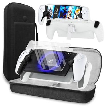 Imagem de QUAGGY 3-in-1 Accessoris Kit Compatible with PlayStation Portal, EVA Carrying Case for PS Portal Protective Cover with Stand, 2 Pack Screen Protectors, Portable Travel Handbag for PS5 Portal