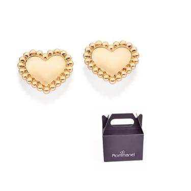 Imagem de Brinco Coração Banhado à Ouro Rommanel 527475, Dourado