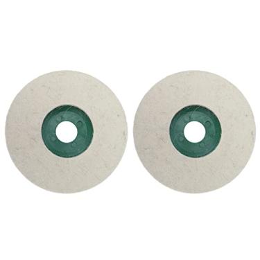 Imagem de QANYEGN 2 peças de disco de polimento de feltro de lã, almofadas de polimento de feltro, almofada de roda de polimento de moagem redonda para acessórios de moedor de ângulo