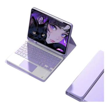Imagem de Adequado para Tab S7 Plus teclado magnético Bluetooth de 12,4 polegadas com tampa do teclado (Toque Roxo, Modelo sensível ao toque)