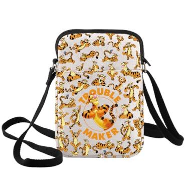 Imagem de BWWKTOP Bolsa tiracolo de desenho animado Tigger Fans Gift Trouble Maker Tigger Shoulder Bag Tigger Merchandise, Maker Tigger