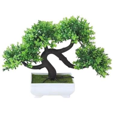 Imagem de Bonsai permanente em vaso branco 15x20x5 - IMPORIENTE