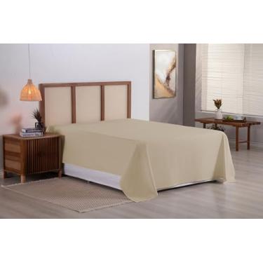 Imagem de Lençol de Cima Avulso Superior em Algodão Percal 180 Fios (Avelã, Casal Padrão)