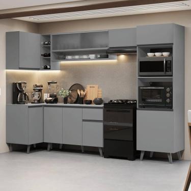 Imagem de Armário de Cozinha Completa de Canto 385cm Cinza Nice Madesa 03