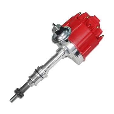 Imagem de Aflle Racing Tampa vermelha 4 pinos distribuidor de ignição HEI bobina 65K serve para Ford SBF 260 289 302 8 cilindros (OE: 1030211, JM6502R)