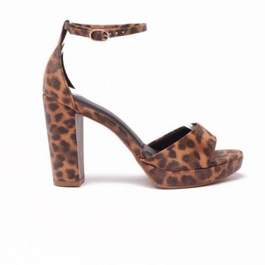 Imagem de Sandália Sapato da Corte Salto Bloco Convencional, Onca, 37