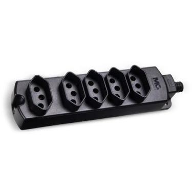 Imagem de Tomada Barra Régua 5 Tomadas Preta 2P+T 20A TMU5-320 MG - MarGirius, P