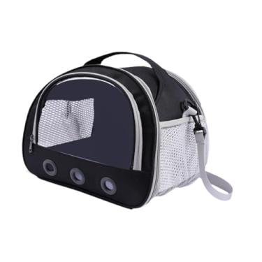 Imagem de Baoblaze Portador de porco de cobaia transportadora de hamster leve réptil de réptil barbudo dragão lagarto bolsa de viagem de pequenos animais para pássaro, Preto