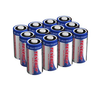 Imagem de Bateria Tenergy CR123A de lítio 3V 1500mAh protegida por ptc x12
