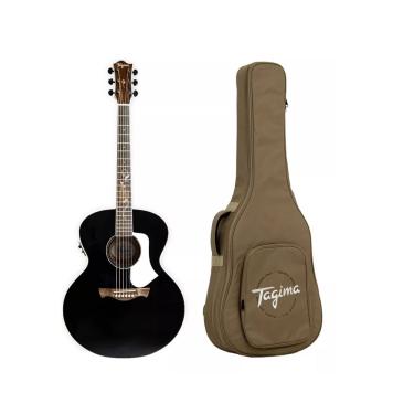 Imagem de Violao tagima aço florens fs 600 jumbo bk c/ bag