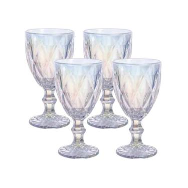 Imagem de jogo taça Furta cor diamante Agua Vinho De Vidro 340ml 4 Und - PRATICA