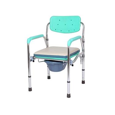 Imagem de Cadeira de cabeceira dobrável portátil cadeira de banho dobrável cadeira de chuveiro para idosos material de liga de alumínio adequado para mulheres grávidas idosas, alternativa de banheiro