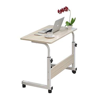 Imagem de Mesa de computador removível ajustável para laptop pode ser levantada em pé sofá-cama mesa de notebook com rodas 40 * 80 cm (cor: 80 x 40 cm) elegante