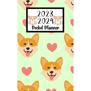 Imagem de 2023 2024 pocket planner For Purse Corgi Dog Lovers: 2 year Pocket Calendar January 2023 to December 2024 | 24 Months Monthly Planner & Organizer For ... Holidays | Cute Puppy Corgi Dogs Pattern