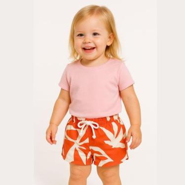 Imagem de Kit c/ 3 shorts tactel infantil menina estampado juvenil verão praia -