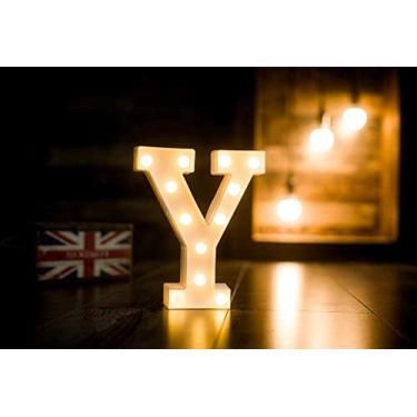 Imagem de Ilumina as letras, LAMP logótipo Small Size Plastic letter LED letter LAMP Night letter Family Party Bar Wedding Festival Decoration (Y)