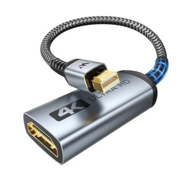 Imagem de Warrky Adaptador Thunderbolt 4K para HDMI, UHD, plugue banhado a ouro, capa de alumínio, compatível com MacBook Air/Pro, Mac Mini, iMac, Surface Pro/Dock, monitor/TV/projetor