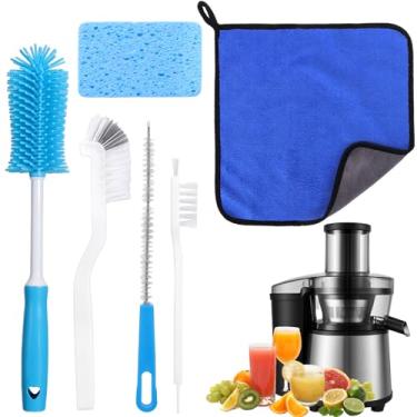 Imagem de XANGNIER Kit de escova de limpeza de espremedor a frio de 6 peças – conjunto completo de limpeza para espremedores lentos, acessórios de espremedor de suco e peças de extrator de suco – ferramenta