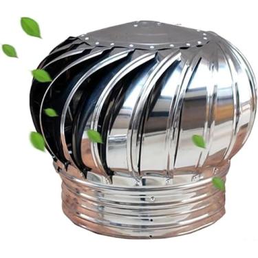 Imagem de Tampa rotativa do ventilador, saídas de teto giratórias, ventilador de turbina, tampa giratória, ventilador de telhado, evita a entrada de chuva na chaminé e mantém a lareira seca, forte e durável