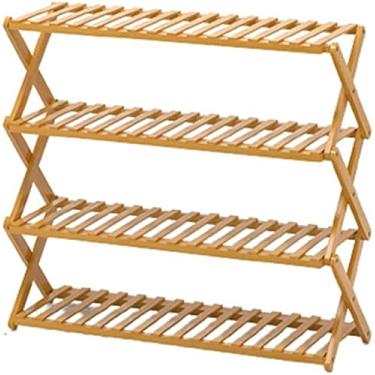 Imagem de LIFOND Sapateira de bambu dobrável armário de sapatos multicamadas adequado para hall de entrada (31 * 50 * 91 cm) prateleira de armazenamento de sapatos armário de armazenamento decoração de casa, B