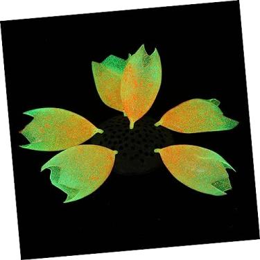 Imagem de AKALNNB 5 peças de ornamentos de paisagismo para aquário de peixes, decoração de plantas artificiais, enfeites de aquário brilhantes, corais, peixes, corais, artificiais, T