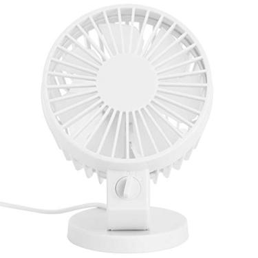 Imagem de Duas Opções de Velocidade, Mini -Ventilador de Mesa, Forte, Tamanho Portátil, Operação Ultra Silenciosa, 45 Graus Ajustável, Tampa Traseira Destacável, Alimentado USB, (Branco)