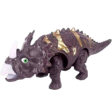 Imagem de Brinquedo Dinossauro Tricerátops Com Movimento Luzes LED Som