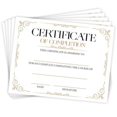 Imagem de Certificados de Conclusão, Certificado de Conclusão de Curso de Treinamento para Professores Funcionários Estudante Graduação Achievement Award Certificados de Diploma 25 Contagens, 20 X 10 Polegadas