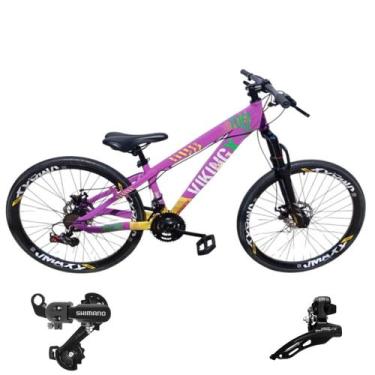 Imagem de Bicicleta Aro 26 Vikingx Aluminio Tuff 25 Mtb 24v Cambio Shimano Diant