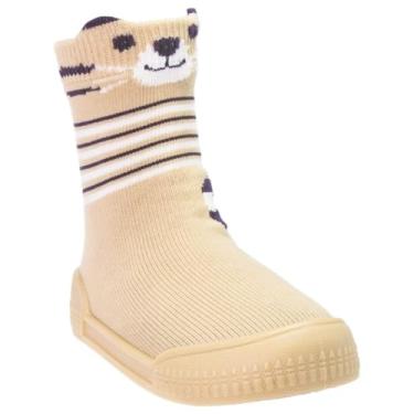 Imagem de Meia Com Sola Bebê Emborrachada Antiderrapante Pimpolho Menino Menina Macia (TIGRE, BR, Criança de 1 a 3 anos, Numérico, 21)