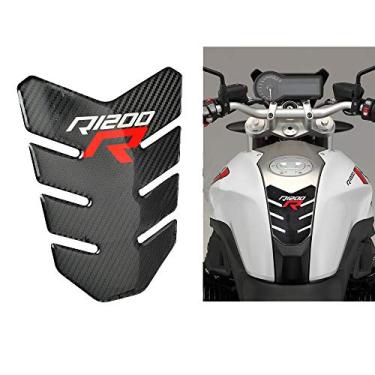 Imagem de Acc-Creativity Adesivo de almofada de tanque de fibra de carbono para motocicleta almofada de tanque de combustível a gás óleo decalque protetor de tanque emblema compatível com BMW R1200R