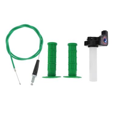 Imagem de REPAIROCK Kit de capa para manoplas de motocicleta 22 mm 15/40.6 cm 24 mm kit de capas de guidão de borracha antiderrapante para motocicleta, scooter, bicicleta, quadriciclo, verde escuro, 1 conjunto