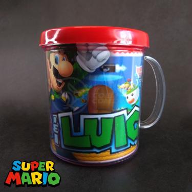 Imagem de Kit Boneco Toad Cogumelo 10Cm + Caneca Super Mario 350Ml