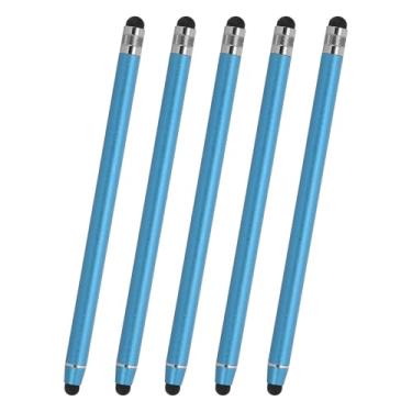 Imagem de PATIKIL 5 canetas Stylus para telas sensíveis ao toque, 2 em 1, caneta universal capacitiva de alta sensibilidade para celular, tablets, laptop, dispositivo com tela sensível ao toque, azul