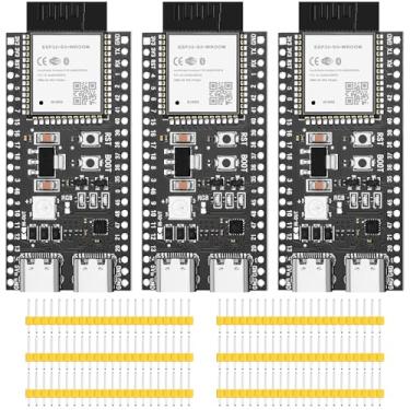 Imagem de YELUFT Placa De Desenvolvimento 3 Peças Esp32-S3-Devkitc-1-N16R8 Com Wi-Fi 2,4 Ghz Integrado, Bluetooth 5.0, Processador Microcontrolador Esp32-S3-Wroom-1, Interface Dupla Tipo C Para Arduino
