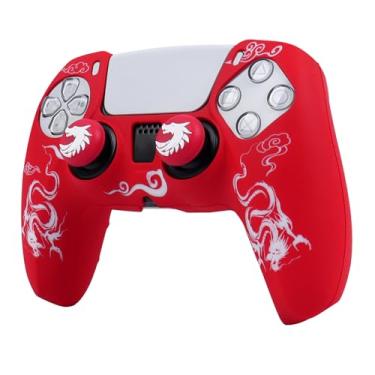 Imagem de RALAN Capa Protetora De Silicone Para Controle Dragon Ps5, Antiderrapante, Compatível Com Controles Playstation 5, 2 Protetores Polegar