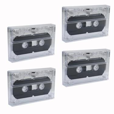 Imagem de Bntyok 4 Peças De Fita Cassete Virgem Com Caixas, 30 Minutos, Reprodutor Gravação Áudio Magnético Para Discurso Musical Padrão
