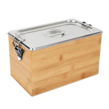 Imagem de AQQHSAIN Composteira Com Tampa, 1,2 Gal., Para Bancada, Restos De Cozinha, Balde Grande, Inodoro E À Prova Odores, Aço Inoxidável (Marrom, 4,5 L)