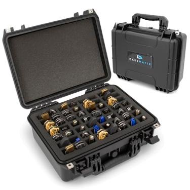 Imagem de CASEMATIX Estojo Dobrável Para Facas 56 - Suporte De Bolso À Prova D'Água E Organizador Caixa Facas, Canivetes Suíços Muito Mais, Até 5,5" Dobrados Em Armazenamento Com Fechadura