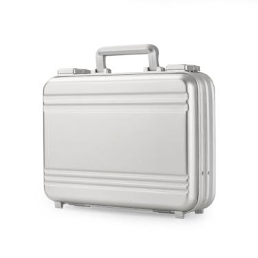 Imagem de urecimy Maleta De Metal Pequena 16,5 X 12,6 4,5" Tsa Combinação Fechadura Caixa Ferramentas Alumínio Prateado Dinheiro Caderno 14" Com Esponja