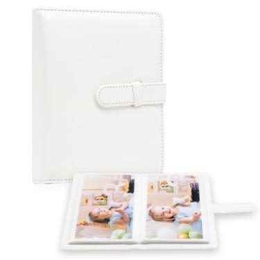 Imagem de Hearoo Álbum De Fotos 4X6 - 68 Bolsos, Pequeno, Mini Capacidade, Capa Couro Vegano Premium, Álbum, Carteira Portátil Para Meninos E Meninas, Aniversário, Casamento (Branco)