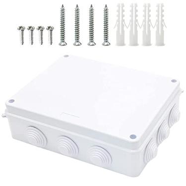 Imagem de MAKERELE Caixa De Junção Externa À Prova D'Água, Gabinete De Plástico Abs, Caixas De Projeto Elétrico, Branco, 10 "X 7,9" X 3,1 "Polegadas (255 X 200 X 80 Mm)