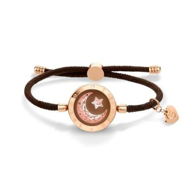 Imagem de Pulseira individual totwoo para casais em relacionamento à distância, joias inteligentes para ele e ela, sensível ao toque, One Size, Aço inoxidável, Pedra preciosa de zircônia